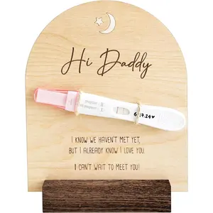Pregnancy Announcement For Dad- Hi Daddy Pregnancy Test Keepsake Wooden Sign- Baby Surprise Announcement Ideas, Pregnancy Reveal To Husband, Daddy To Be Gifts