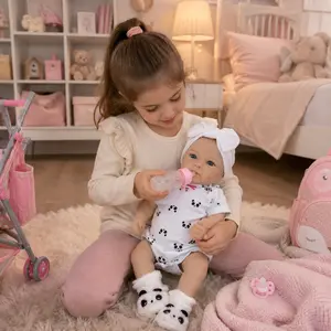 cute girl 48cm Doll, Alive 19 Inches Newborn Baby Handmade Dress, Lifelike Realistic Newborn Doll, Birthday Toy for Children, Unisex, No Battery, Perfect Gift for Kids