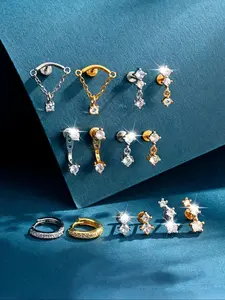 Cute Cartilage Earrings, Stainless Steel Earrings, Fashion Jewelry for Party, Daily Clothing Decor, Trendy All-match & Exquisite Jewelry for Birthday Gift