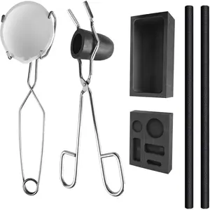 Melting Casting kit with Graphite Crucible, Graphite Ingot Mold, 2 Stir Sticks, 5-in-1 Ingot Mold for Melting Gold, Silver, Aluminum, Brass