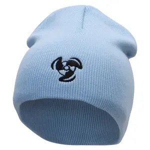 Boat Propeller Embroidered 8 inch Acrylic Short Blank Beanie