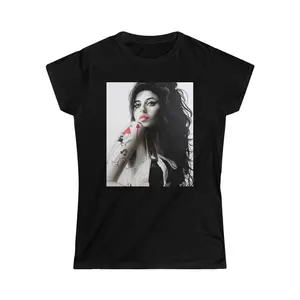Amy Winehouse Tattoo Tee Womens Tee Graphic Art Tee Music Lover Concert Tee Summer Tee