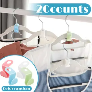 20 Counts Hanger Connector Hooks, designed for space saving, works with clothes hangers