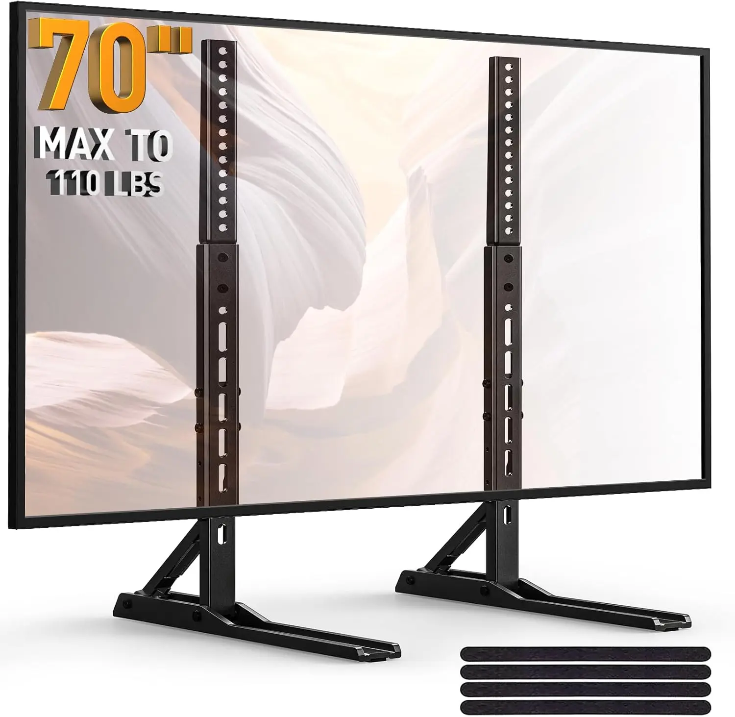 Universal TV Stand Mount for 22-70 Inch TVs, Height Adjustable Table Top TV Stand,  Load-Bearing Replacement TV  with Tempered Glass Holds up to 110lbs, Max VESA 800 x 600mm