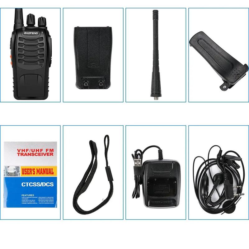 BAOFENG BF-888s Two Way Radio, 1 Count 400-470MHz UHF Walkie Talkie, Handheld Walkie Talkie, USB Rechargeable Walkie Talkie for Outdoor Camping Hiking