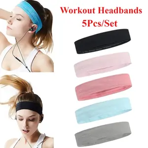 5 Pack Workout Headbands Set,Non-Slip Sport Headbands Sweatbands,Elastic Sport Hair Bands for Sports Travel Indoor Fitness Gym,Christmas Party Gifts,Hand Tools Kits