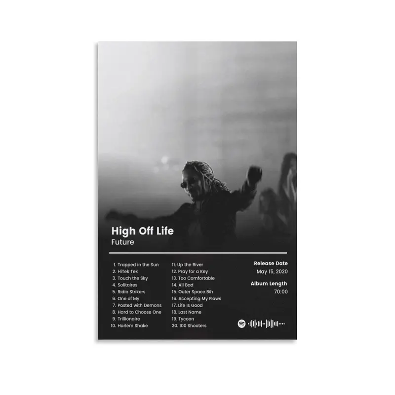 Future Album Track list, Future Cover Poster, HNDRXX, High Off Life, DS2, Rap Classics Poster, Hip Hop Poster, Cover Art Print, Music Wall Print, HypeBeast Poster, Album Print