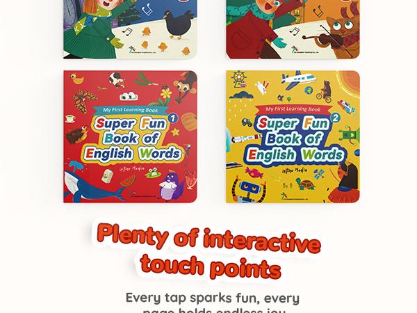 KOKODI Talking Pen Book Sets for Kids, Interactive Audio Sound Books with English Words & Mother Goose Nursery Rhymes, 700+ Touch Points Sensory Learning Toy, Educational Gift for Kids