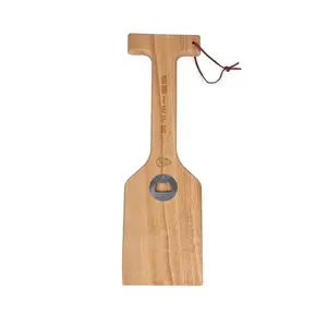 NFL Hardwood BBQ Grill Scraper with Bottle Opener