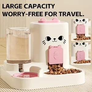 Large-capacity cat water and food integrated feeder, dry and wet separation cat and dog food storage bowl, gravity food supply Water system, Need Pool, Intelligent moisture-proof, Automatic gravity feeder