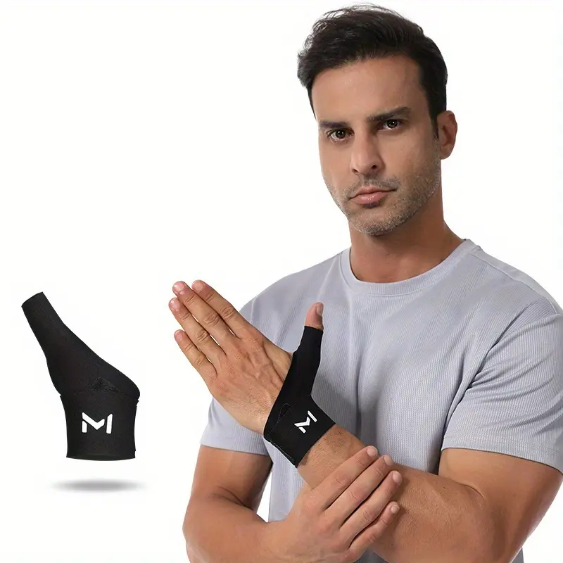 Wrist Brace Support with Thumb Stabilizer, Adjustable Polyester Wrap with Secure Strap for Sports & Outdoors, Stabilizes Wrist, One Size