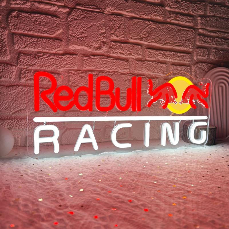 Red Bull RACING Neon Garage Sign Decorative Neon Light Perfect for offices, showrooms, car dealerships, garage decor, gifts, and factories.