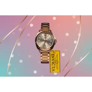 Invicta 46347 Wildflower Ladies 32mm Sunray Silver Dial Rose Gold-Tone Watch