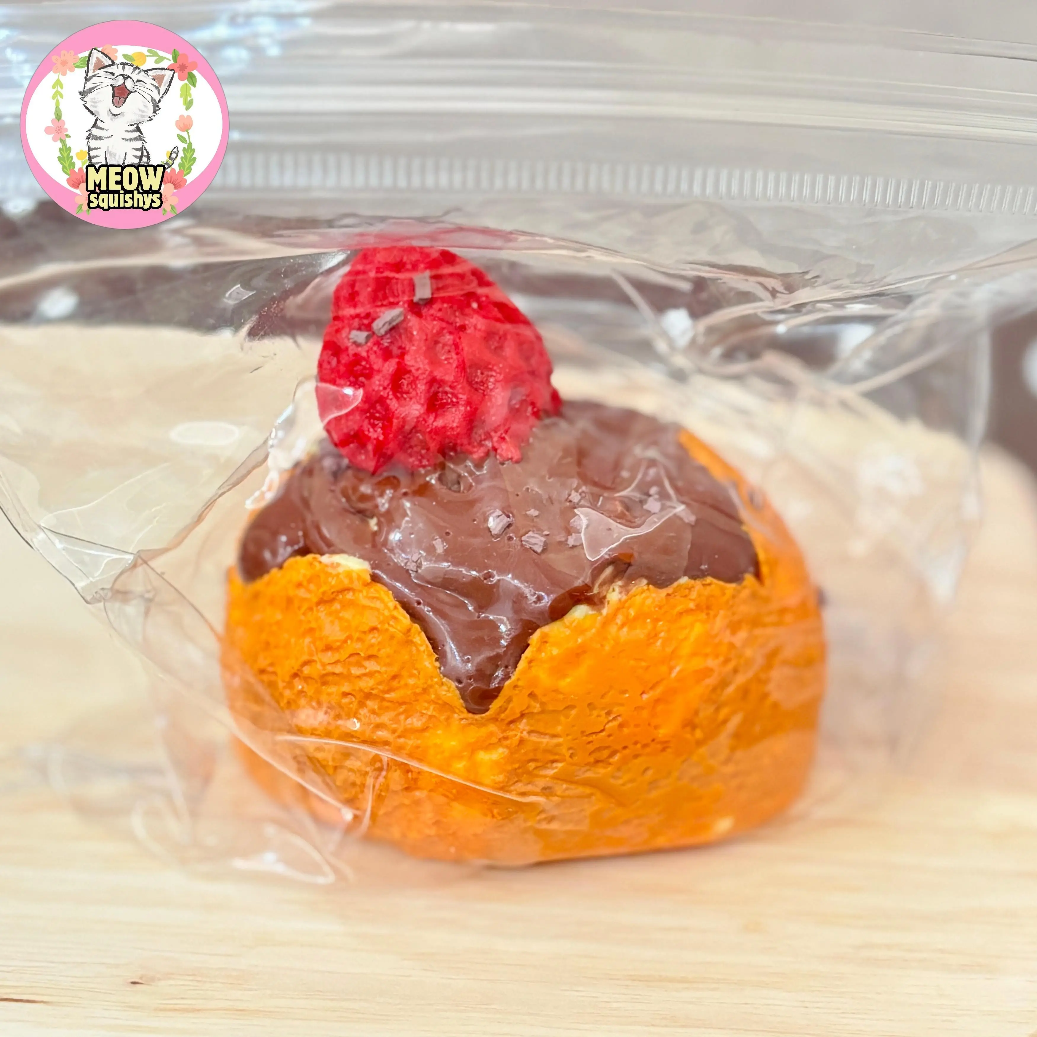 Chocolate Strawberry Puff Squeeze Toy Chocolate Strawberry Puff Squeeze Toy