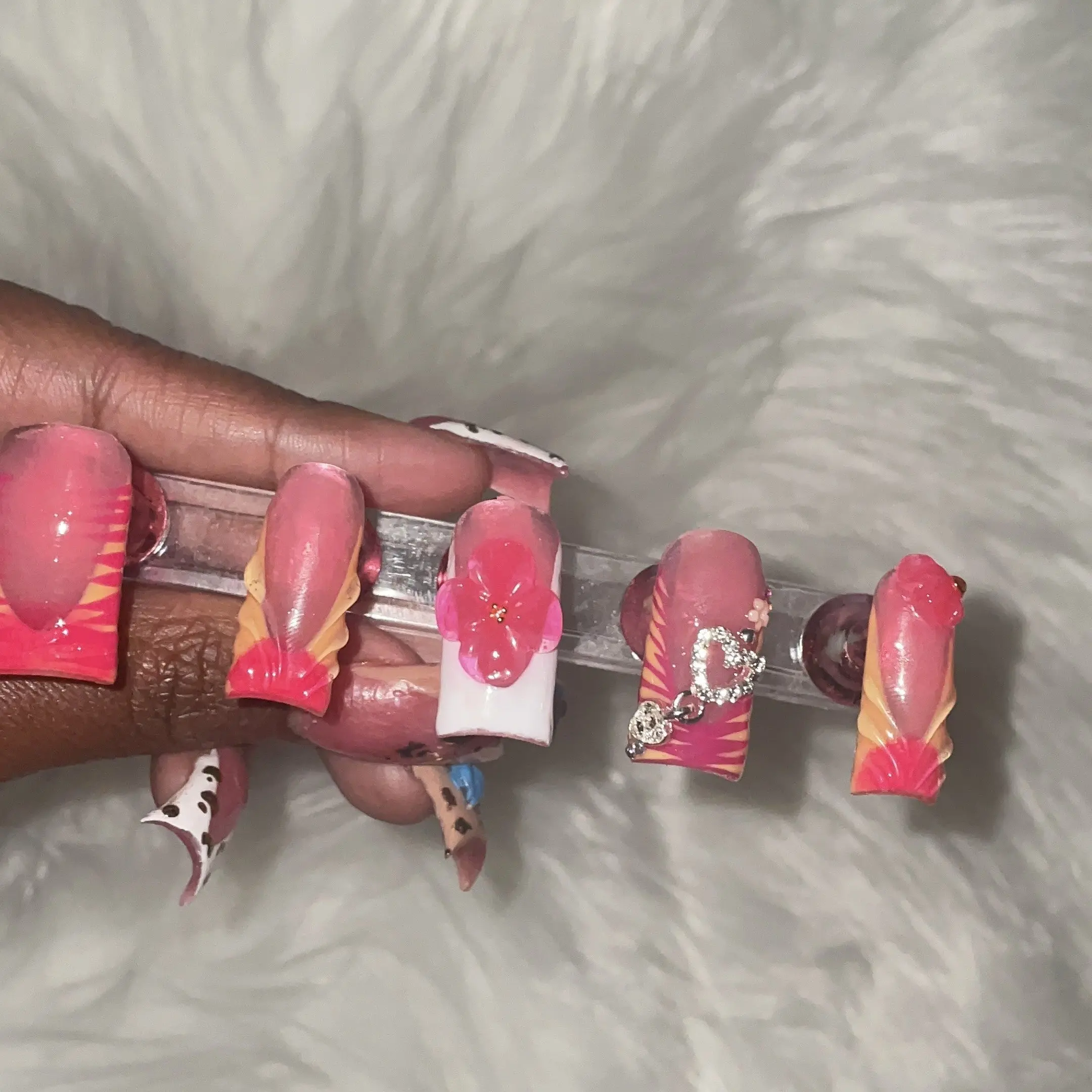 TheeNailMarket "Pynk" Acrylic Press On Tropical Nails
