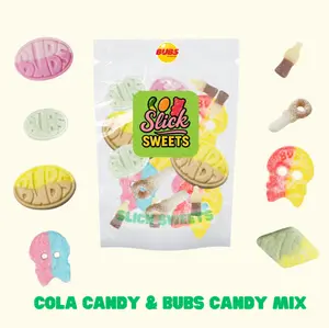 Bubs and Cola flavored candy 6oz, 1/2lb, 1lb sizes Authentic Swedish Foamy Soft Candy Skulls Ovals Classic Nostalgic Treats Sweet Delight Banana Sour Tutti Frutti Bubblegum Flavor