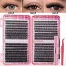 0.07mm PBT False Eyelash Set, 640PCS DIY Cluster Lashes Book Kit with Lash Bond&Seal, Tweezers, D-Curl 30D-40D-50D 9-16mm Mixed Sizes, Nature Soft Comfortable Long-Lasting Beginner-Friendly Home Use Bundle
