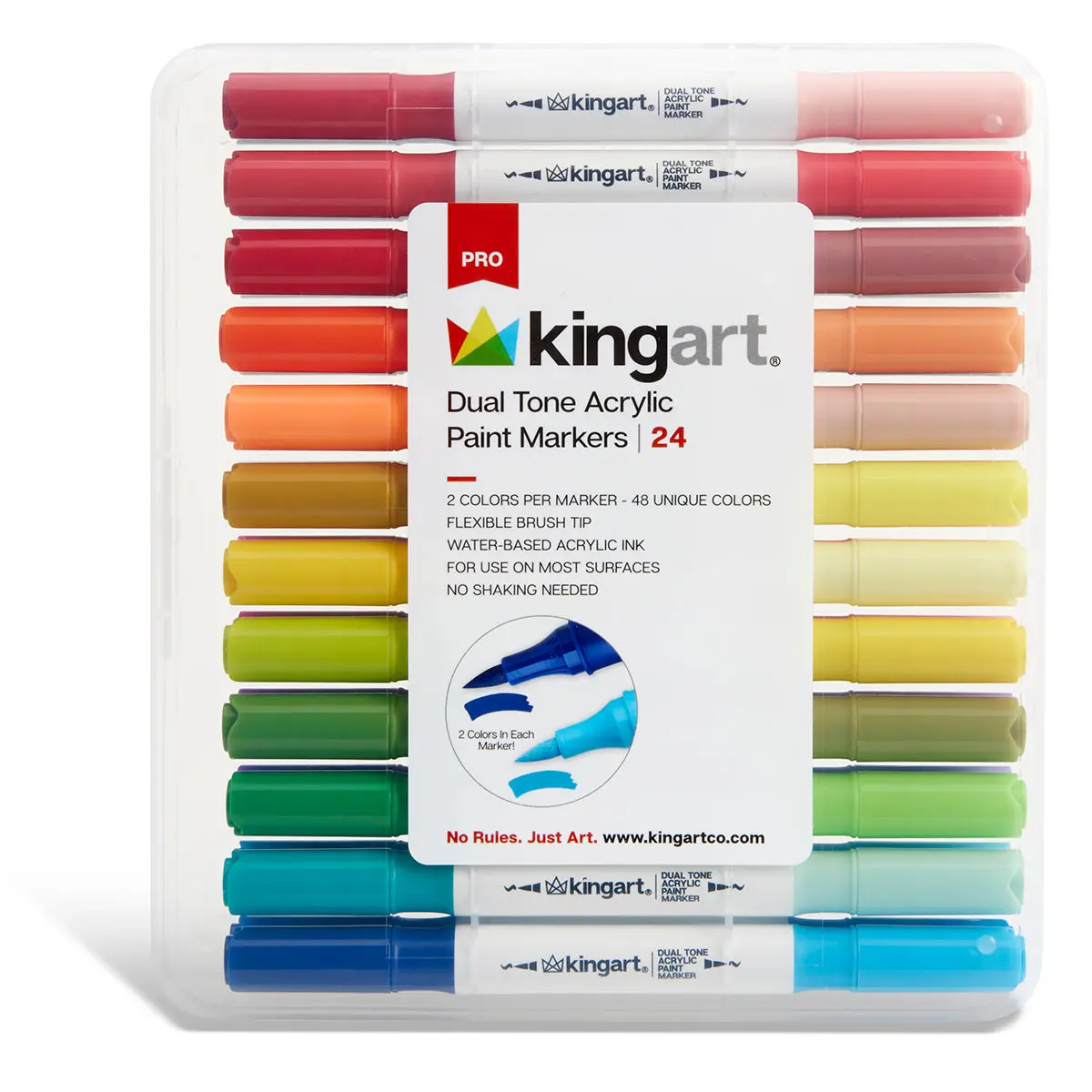 PRO Dual Tone® Acrylic Paint Markers – 24 Pens, 48 Colors