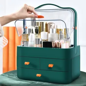 High-End Drawer Transparent Dustproof Cosmetic Organizer, Desktop Storage Box, Lipstick Makeup Skincare Holder
