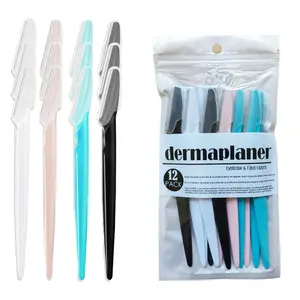 Dermaplane Razor For Women Men Eyebrow Razors Dermaplaning Tool For Face Shaver Home Hair Beauty blade Trimmer Microblades Peach Fuzz Remover micro dermabrasion facial tool 12pcs