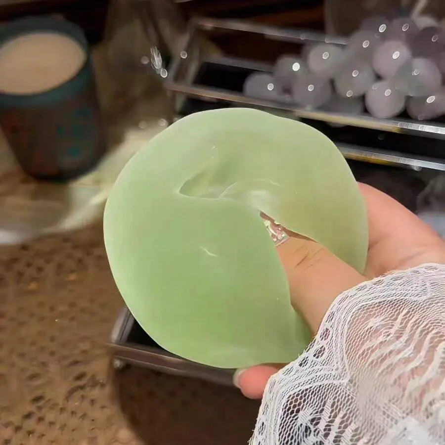 6CM Squishy & Coconut Oil Squeeze Toy, Handmade Stress Relief Ball, One Press One Dimple, Velvet Soft Touch, Fidget Toy For Teens And Adults, Great Gift For Family And Friends