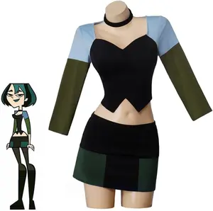 Total Drama Island Gwen Cosplay Costume Crop Top and Mini Skirts for Women