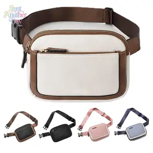 Women's Color Block PU Leather Mini Chest Bag for Outdoor Sports & Fitness, Lightweight Portable Sling Bag with Adjustable Strap, Casual Daily Crossbody Bag & Fanny Pack, Perfect Mothers Day Gift