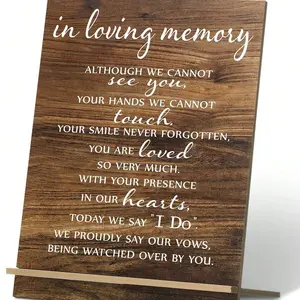Acrylic Memorial Plaque for Wedding Ceremony, Wooden Decorative Sign for Rustic Weddings, Tribute Plaque for Parents and Relatives