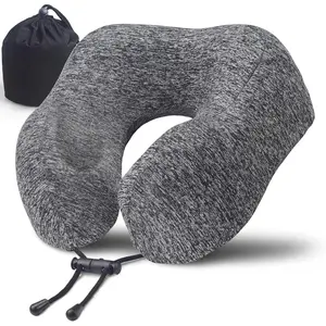 Pillow for Traveling, Upgraded Travel  Pillow for Airplane  Pure Memory  Travel Pillow for Flight Headrest Sleep, Portable Plane Accessories, Full Grey