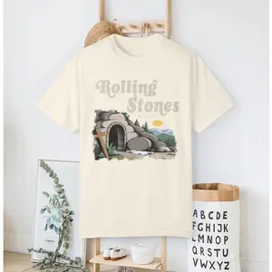 Rolling Stones T-Shirt, Easter Clothing & Jesus Christ T-Shirt, Faith-Based Graphic Tee Gift For Her