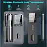 Wireless Bluetooth Meat Thermometer 328FT Remote Range with LCD Screen Booster Rechargeable Smart App Control for Grilling Smoker BBQ Oven Kitchen Utensils Measuring Stainless Steel