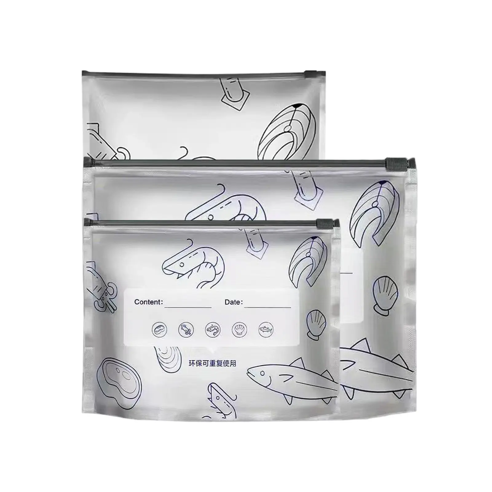 30Pcs Reusable Aluminum Foil Sealable Storage Bags, Thicken Stand Up Foil Sealable Bags with Label and Zip Lock, Aluminum Foil Bags for Food, Vegetable Fruit Meat