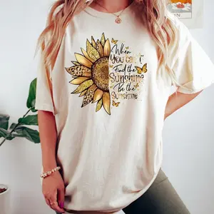 When You Can't Find The Sunshine Be The Sunshine Tee Shirt, Motivational Shirt, Sunflower Quote, Positive Vibes Tshirt, Inspirational T-Shirt