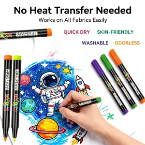 【12/24Color Fabric Markers Pens】Indelible & Permanent Fabric Paint Pens for Sneakers, Bags, Shoes, Textile, Canvas, Sewing, Craft, DIY, Laundry-Safe Art Markers, Non-Toxic, Quick-Dry, DIY Fabric Crafts, Clothing Decoration, Creative Design, Vibrant Colors