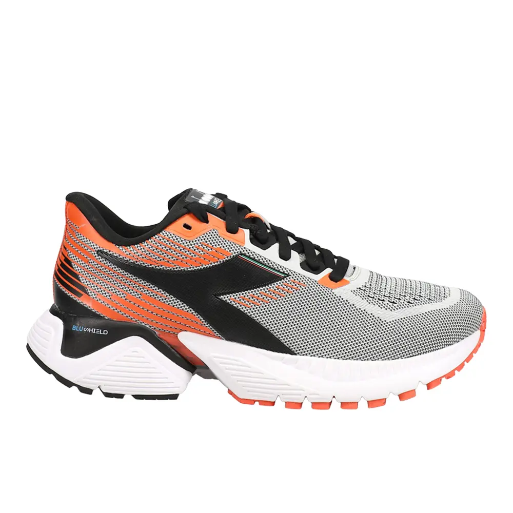diadora Mens Mythos Blushield Vigore Running Sneakers Shoes - Black, Grey, Orange