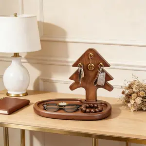 Wooden Key Storage Box for Entryway, Creative Desktop Organizer, Multi-Functional Holder, Home Decorative Rack, Practical Key Keeper