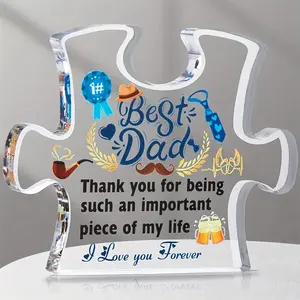Gift for Dad Gift Acrylic Heart Shape Gift Letter Print Acrylic Plaque for Mean Girls Decorations Sympathy Thankful Quote Blessed Wish Memoria Gift Table Centerpiece Decor from Son Daughter for Father's Day Gift 50th 60th 70th 80th Birthday Ornaments