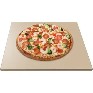 15"x12" Rectangular Pizza Stone for Oven, Grill & Camping, Cordierite Baking Stone with High Heat Resistance