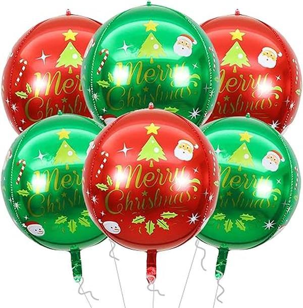 6pcs Christmas Balloons Red And Green Foil Balloon Christmas Decorations, New Year  Party Decor, Birthday Decorations for All Ages