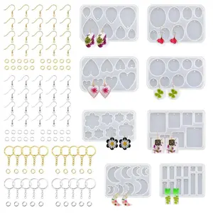 Resin Molds for Jewelry 128 Pieces Earring Making Kit with Epoxy Molds and Earring Hooks, Jump Rings for Pendants, Resin Crafts, DIY Earring - Home Improvement.