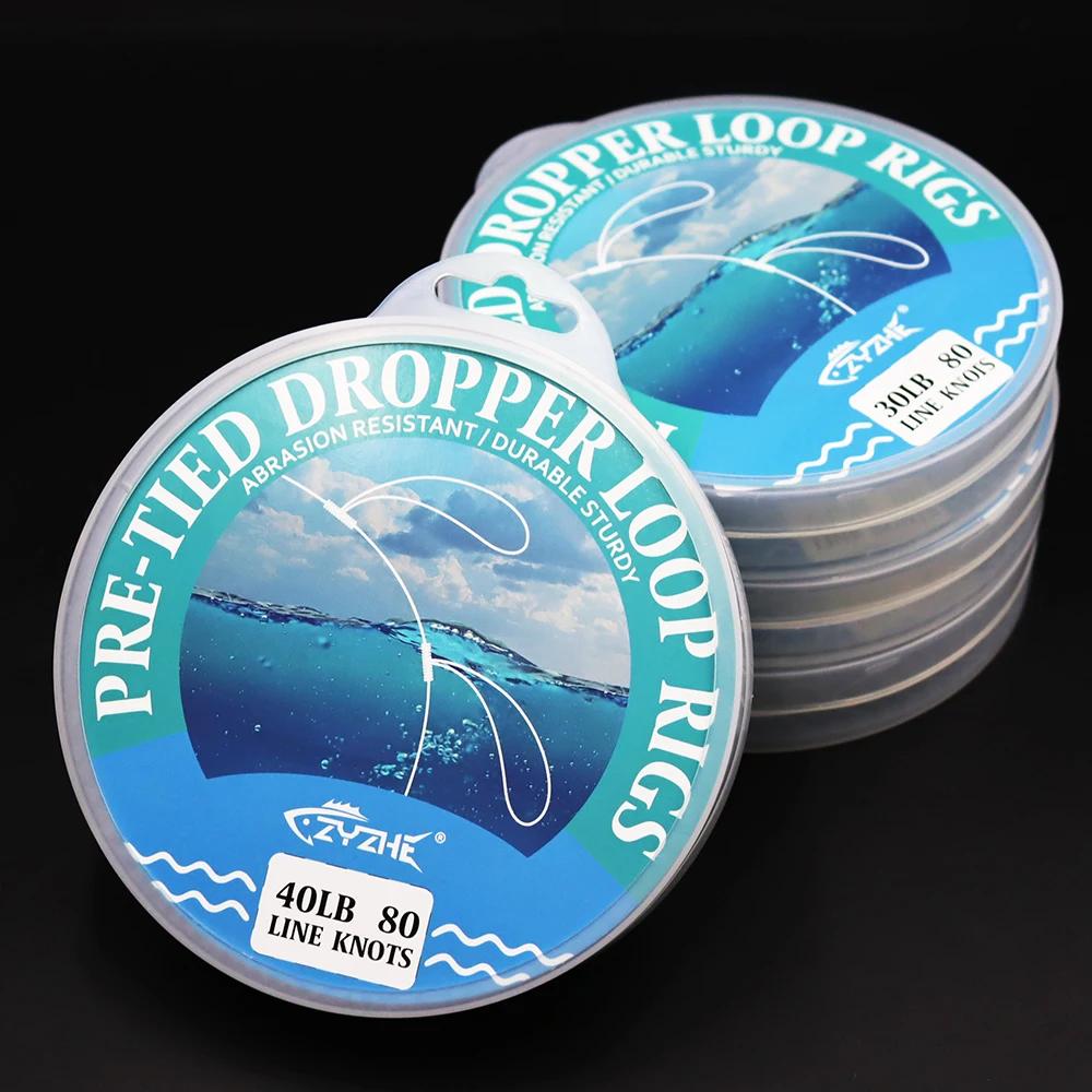Pre‑Tied Dropper Loop Rigs Fishing Line 80 Loops 10‑50LB Saltwater Freshwater Fishing Tackle