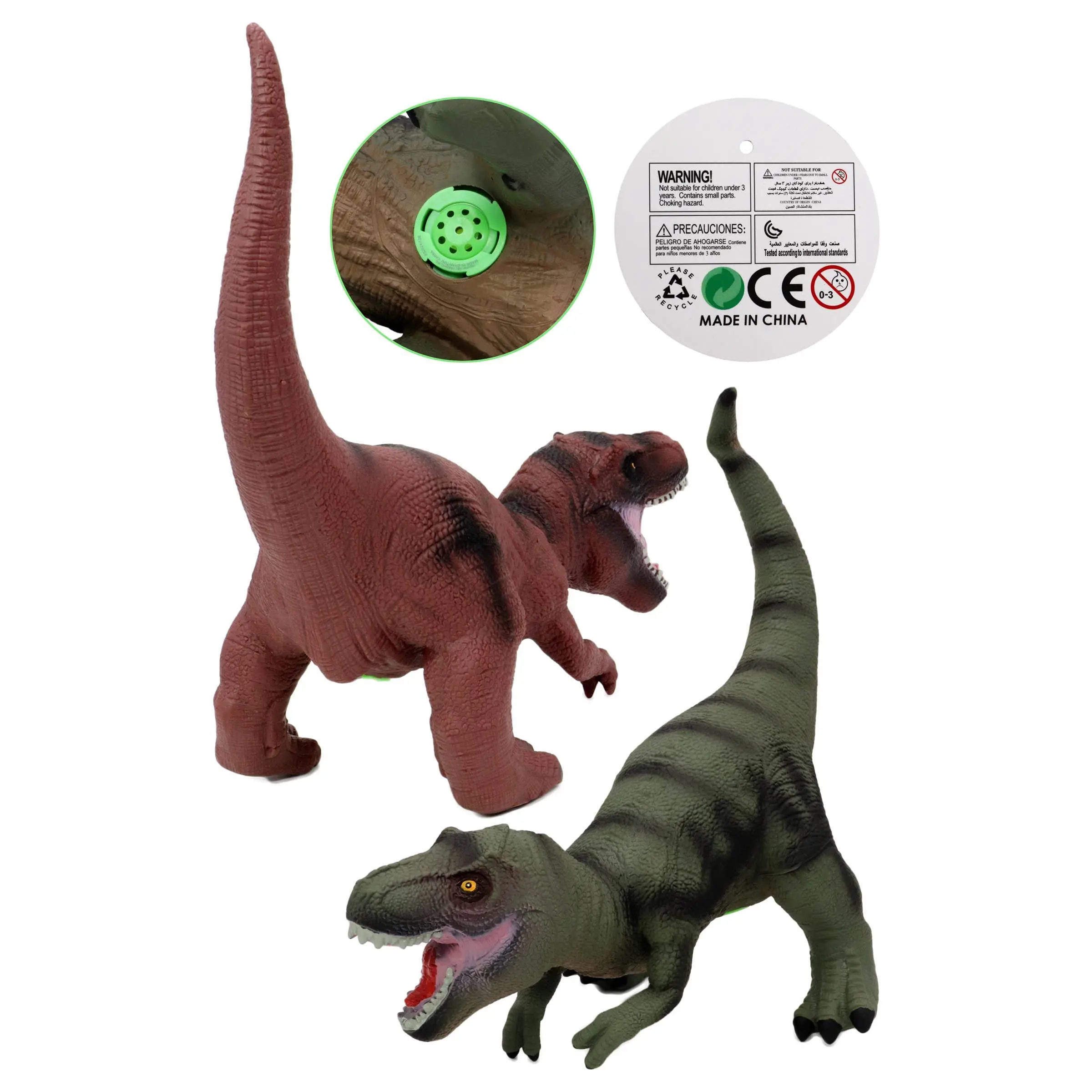 BIG T-Rex Dinosaur Roaring Electronic Sound Toy for Kids, 12.5-Inch Realistic Dino Figure
