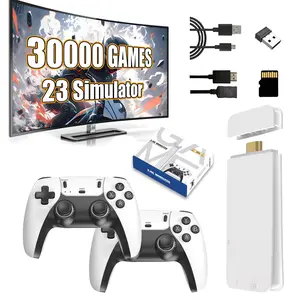 M15 128G Retro Game Stick,Retro Gaming Console Compatible With 28 Emulator,4K HDMI Wireless Retro Game Console with Dual 2.4Ghz Wireless Controllers,Plug and Play Video Gaming Stick for TV