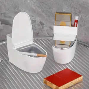 Creative Wall-Mounted Bathroom Toilet Ashtray, Home Unique Trendy Living Room Bedroom High-End Ashtray with Lid, 1pc