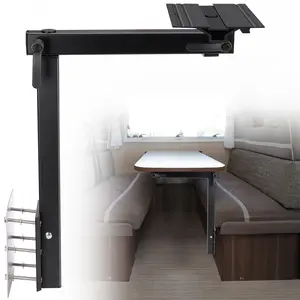 RV Table Base Mount - Removable 360 Rotation Desk Leg, Aluminum Alloy Adjustable Bracket for Caravan, Motorhome, Yacht