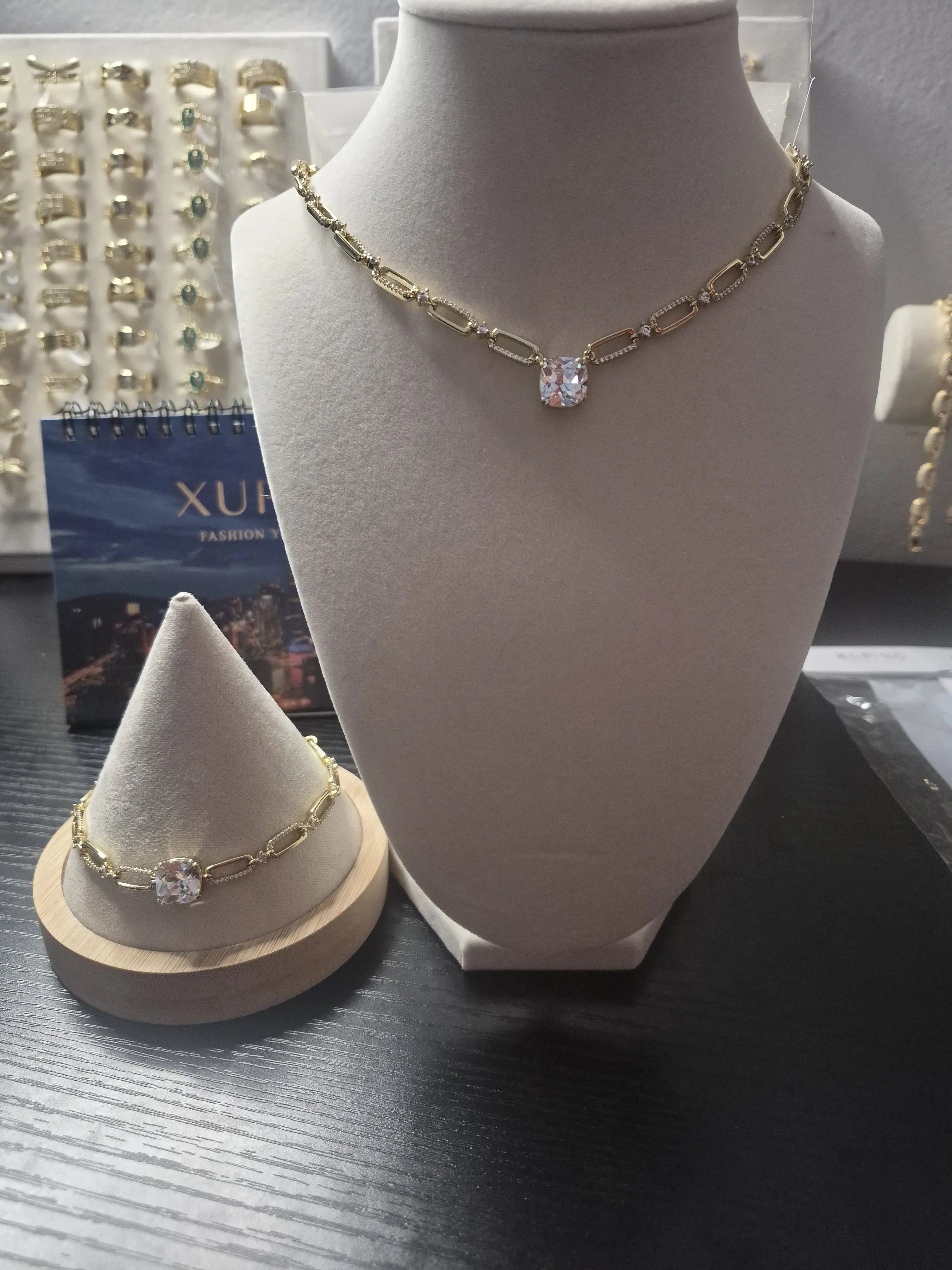 Xuping 14K Gold Laminated Necklace & Bracelet Set