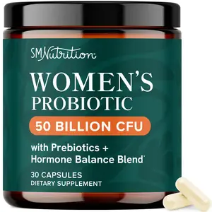 SM Nutrition Probiotics for Women | 50 Billion CFU for Vaginal, pH Balance & Digestive Health Support | Female Probiotics with Prebiotics & Hormone Balance Blend | Vegan, Gluten-Free & Third-Party Tested | 30 Ct