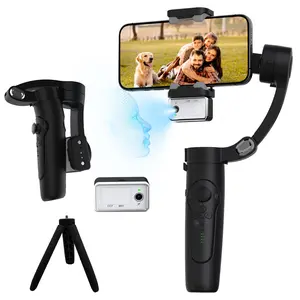 3-axis Anti-shake Gimbal Stabilizer, Intelligent Foldable Gimbal Stabilizer with RGB Fill Light, Portable & Lightweight Gimbal Stabilizer for Filmmakers, Camera