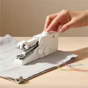 Portable cordless mini sewing machine and its accessory kit - easy to use, lightweight handheld design, suitable for beginners - perfect for quick repair and production,home travel home diy clothing， stitchy tool
