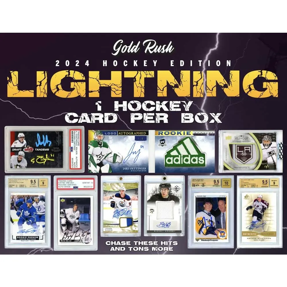 Gold Rush Lightning Hockey 2024 (One Premium Card Per Box!)